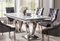 Steve Silver Brinnon Transitional White Marble Top Dining Table ... Marble top dining table set