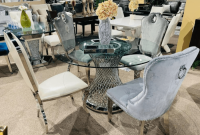 Lindsey Black Tempered Glass Top Dining Collection - Las Vegas ... Tempered glass dining set premium
